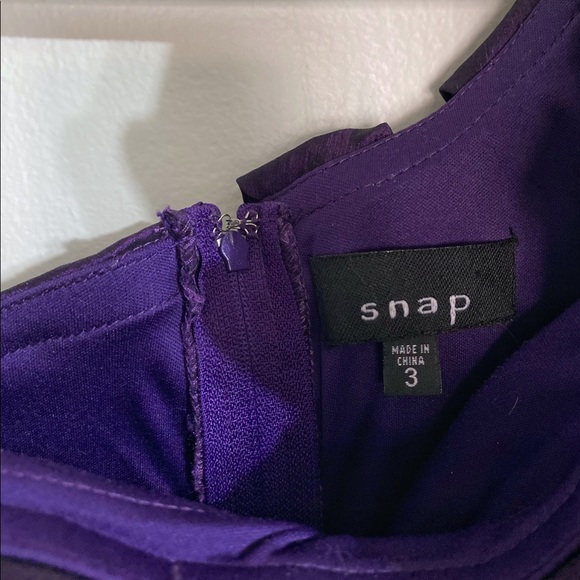 Snap Royal Purple One-shoulder Ruffle Dress - Picture 3 of 3